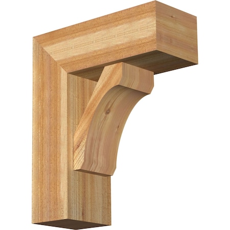 Ekena Millwork Legacy Block Rough Sawn Bracket w/ Offset Brace, Western Red Cedar, 8"W x 20"D x 24"H BKT0806X20X24LEC05RWR